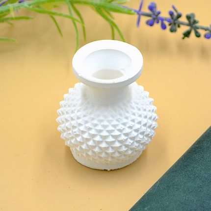 sfesnic lumanare suport ceramica alb2