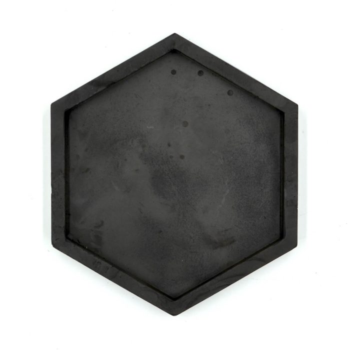 suport ceramica lumanare negru hexagon