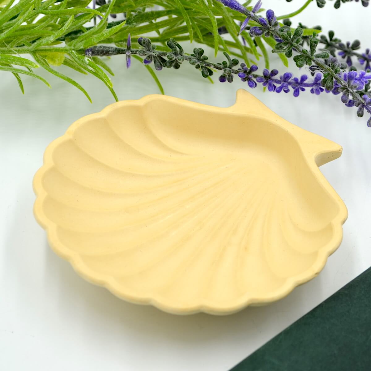 suport lumanare din ceramica galben