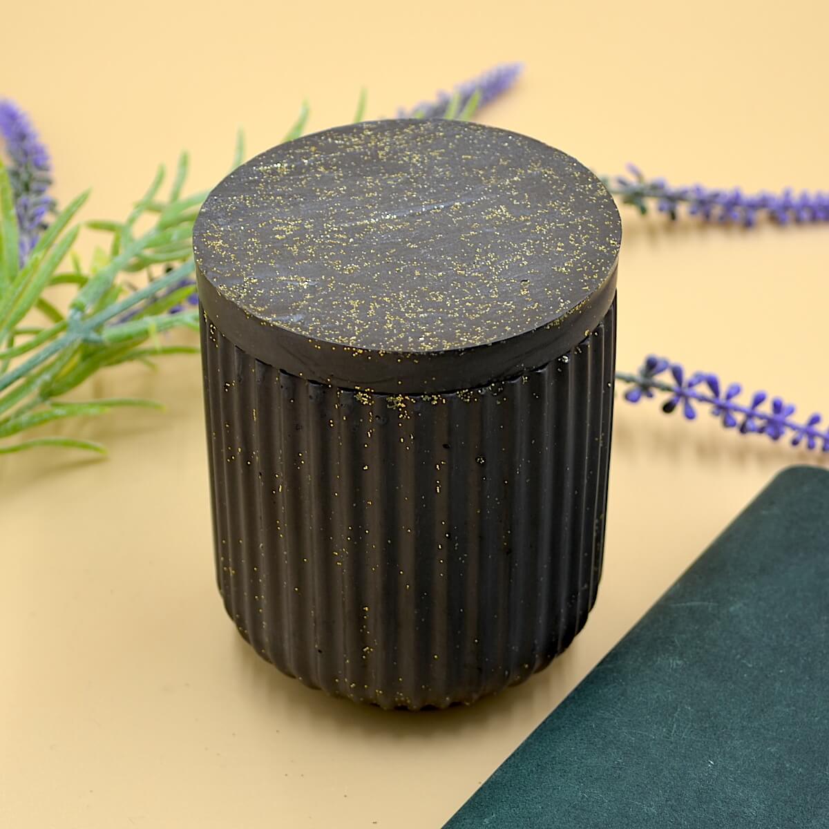 suport pixuri personalizat negru ceramica capac
