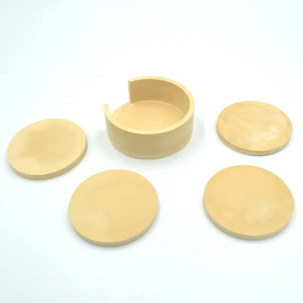 set 4 suporturi pahare ceramica galben1